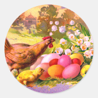 POUSSIN DE PÂQUES AVEC ŒUFS COLORÉS AUTOCOLLANT RO