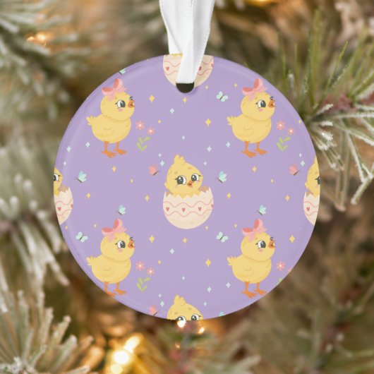 Poussin de Pâques mignon avec motif transparent à (Arbre)