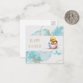 Poussin de Pâques (style carte postale) Message (Devant/Arrière en situation)