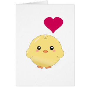 Poussin jaune mignon