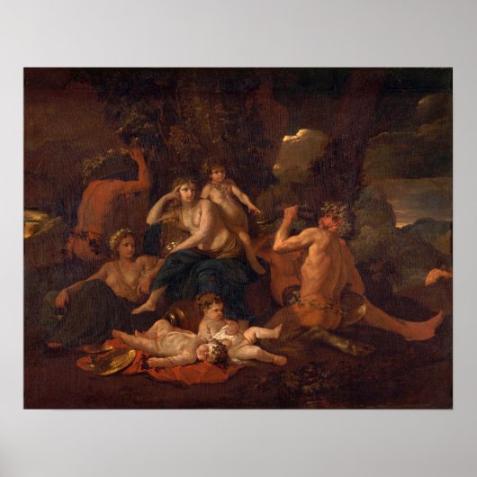 Poussin - Kindertijd van Bacchus Poster (Voorkant)