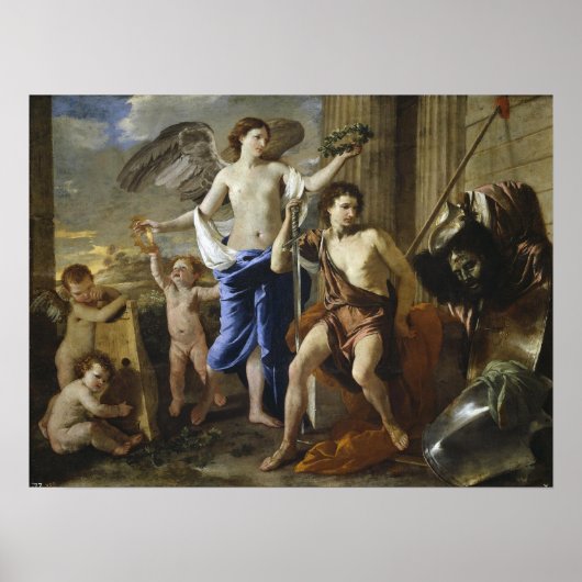 Poussin - Triumph van David Poster (Voorkant)