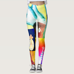 Poussins chauds leggings Abstraits
