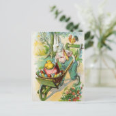 Poussins de brouette de roue de carte postale (Debout devant)