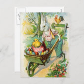 Poussins de brouette de roue de carte postale (Devant / Derrière)