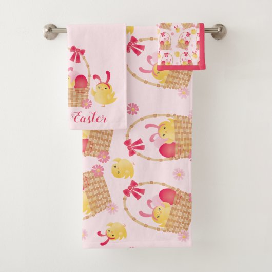 Poussins de Pâques rose Motif (En situation)