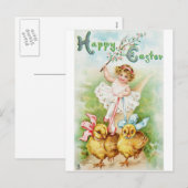 Poussins d'équitation de fille de carte postale de (Devant / Derrière)