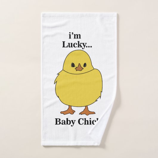 Poussins Je Suis Chanceux Bébé Poussin (Serviette à main)