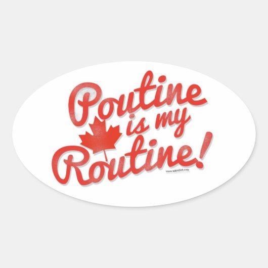 Poutine is mijn vaste slogan ovale sticker (Voorkant)
