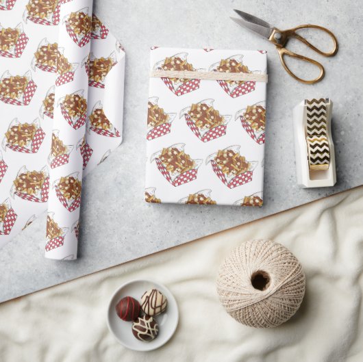 Poutine Quebec Canada Canadian Food French Fries Cadeaupapier (Crafts)