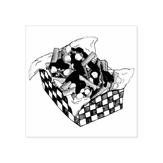 Poutine Quebec Canada Canadian Food French Fries Rubberstempel (Afrduk)