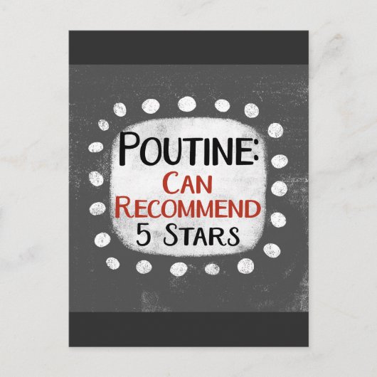 Poutine Review 5 étoiles Carte postale (Devant)