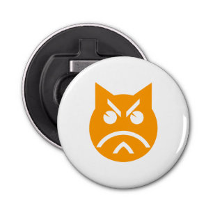 Pouting Emoji Cat Button Flesopener