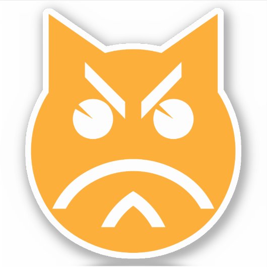 Pouting Emoji Cat Sticker (Voorkant)