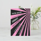 Poutres de soleil rose Noir Invitation de fête d'a (Debout devant)