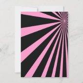 Poutres de soleil rose Noir Invitation de fête d'a (Dos)