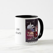 Poutres hautes Père Noël Mug avec texte (Devant droit)