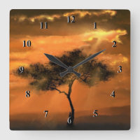 Poutres solitaires Arbre moderne Horloge murale