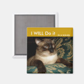 Pouty Siamese Cat Fridge Magnet Magneet (Voorkant / Achterkant)