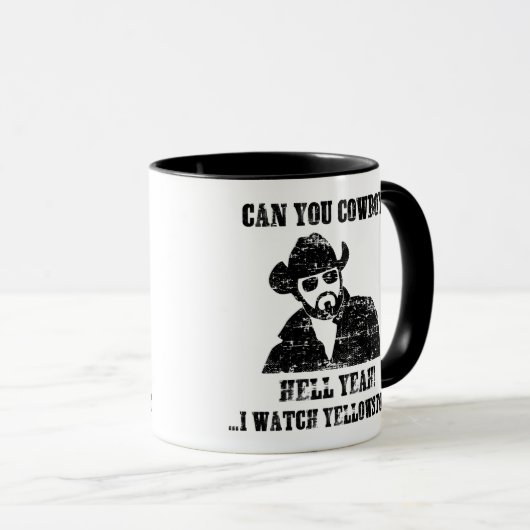 Pouvez-Vous Cowboy ? Mug (Devant droit)