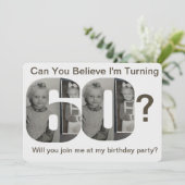 Pouvez-vous croire que j'ai 60 ans ? Invitation ph (Debout devant)