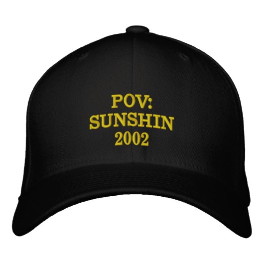 POV SUNSHIN 2002 Geborduurde Zwarte  Pet (Voorkant)