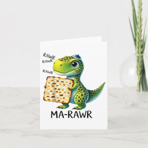 Pover Maror Ma-roar Dinosaur Funny Pesach Peuter Kaart