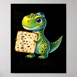 Pover Maror Ma-roar Dinosaur Funny Pesach Peuter Poster