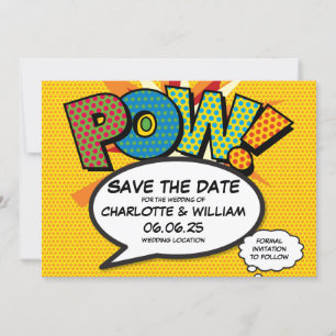 POW Bewaar de datum Fun Retro Comic Book Pop Art Save The Date