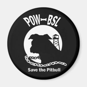 POW BSL Save the Pitbull Dog Emblem Magneet