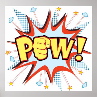 pow comic book-achtige explosie poster