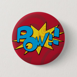 Pow Comic Book Badge Ronde Button 5,7 Cm