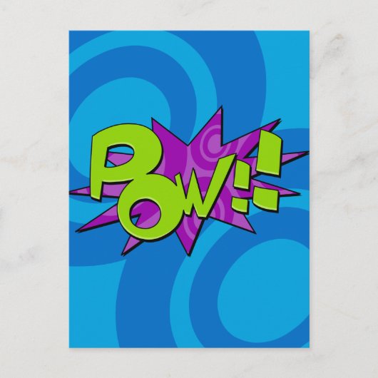 Pow Comic Book Briefkaart (Voorkant)