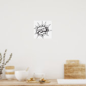POW Comic Book Caption Poster (Keuken)