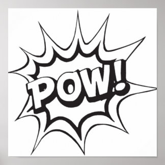 POW Comic Book Caption Poster