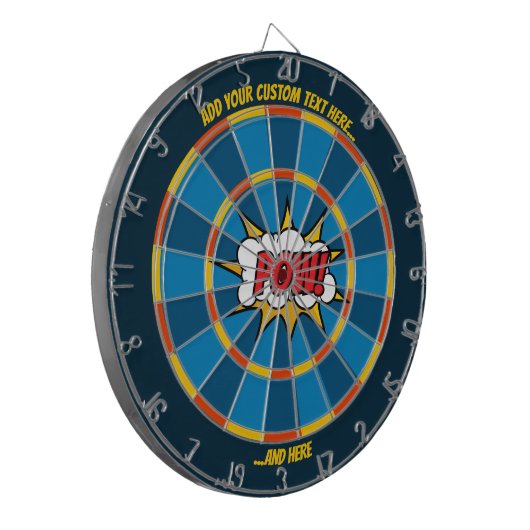 Pow Comic Sound Effect Dartbord met aangepaste tek (Voorkant Links)