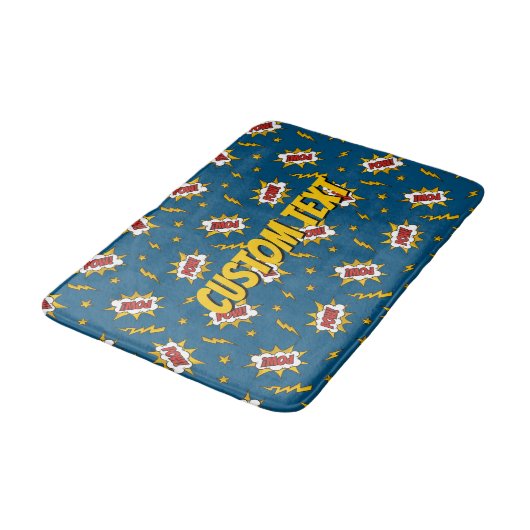 Pow Comic Sound Effect Pattern Badmat (Gekanteld)