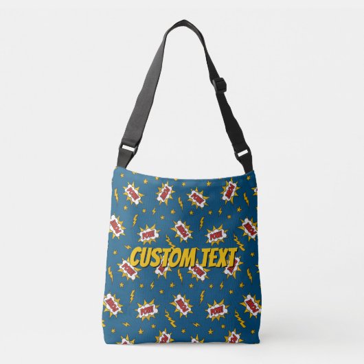 Pow Comic Sound Effect Pattern Crossbody Tas (Voorkant)