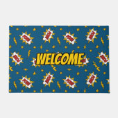 Pow Comic Sound Effect Pattern Deurmat (Voorkant)
