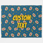 Pow Comic Sound Effect Pattern Fleece Deken (Voorkant (Horizontaal))