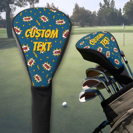 Pow Comic Sound Effect Pattern Golfheadcover