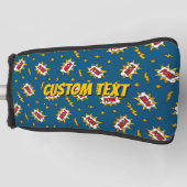Pow Comic Sound Effect Pattern Golfheadcover (Voorkant)