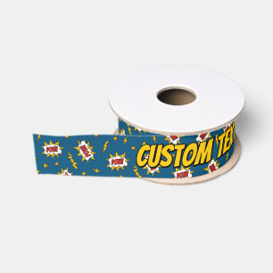 Pow Comic Sound Effect Pattern Grosgrain Lint