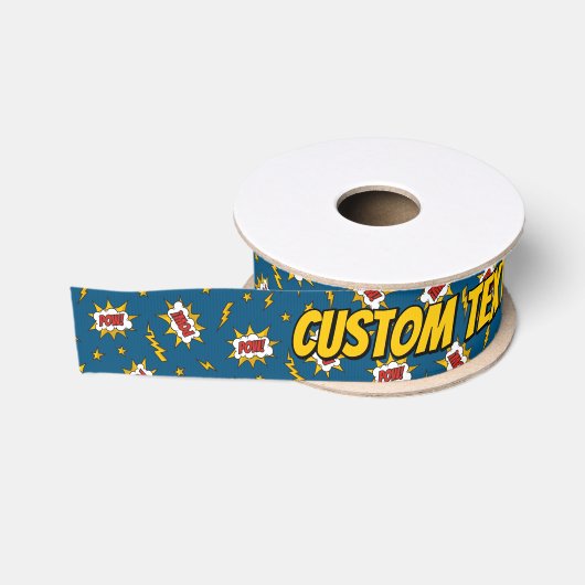 Pow Comic Sound Effect Pattern Grosgrain Lint (Spoel)