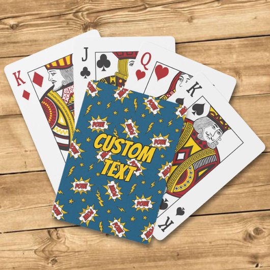 Pow Comic Sound Effect Pattern Pokerkaarten