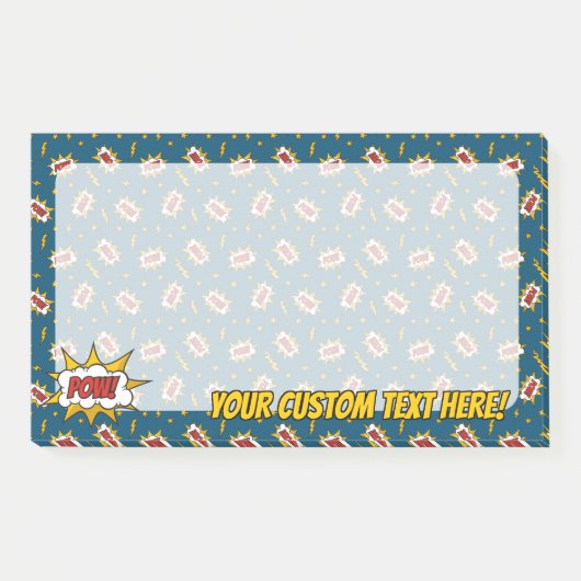 Pow Comic Sound Effect Pattern Post-it® Notes (Voorkant)