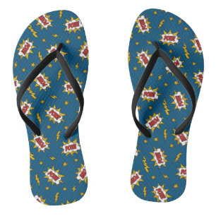 Pow Comic Sound Effect Pattern Teenslippers