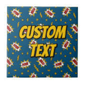 Pow Comic Sound Effect Pattern Tegeltje (Voorkant)