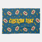 Pow Comic Sound Effect Pattern Theedoek (Horizontaal)