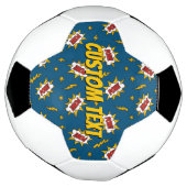 Pow Comic Sound Effect Pattern Voetbal (Gedraaid)
